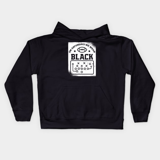 On Saturdays We Wear Black // Vintage School Spirit // Go Black Kids Hoodie by SLAG_Creative